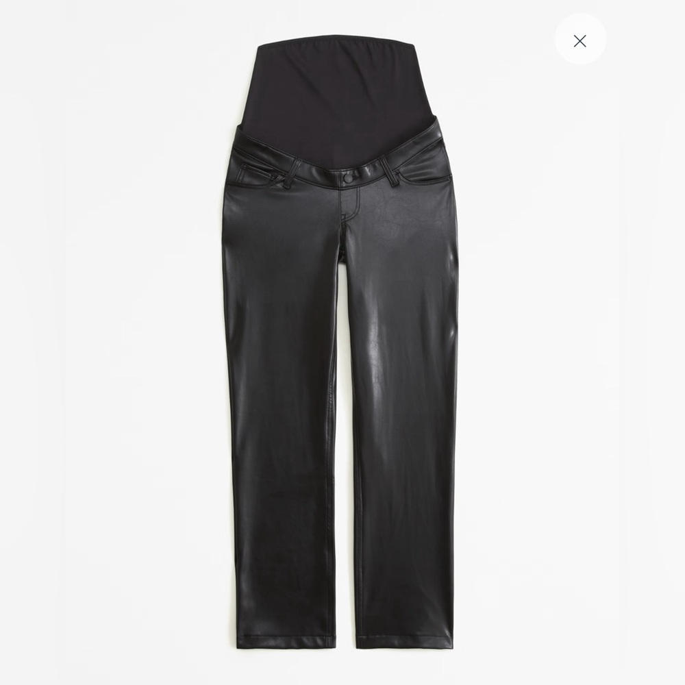 Abercrombie and Fitch Maternity Vegan Leather 90s Straight Pant 26